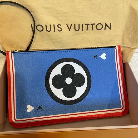 Louis Vuitton Game On Neverfull MM Pouchette Black/Blue/Red - Picture 3 of 13